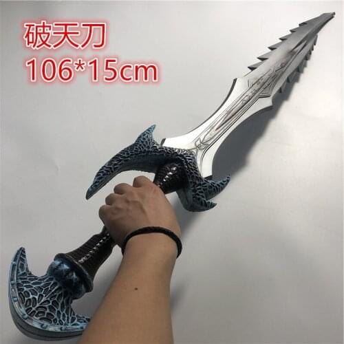 106cm Cosplay Orc Anti Mage Scythe of Vyse Elf Weapon Game Anime Role Play Halloween Cos Gift Safety PU