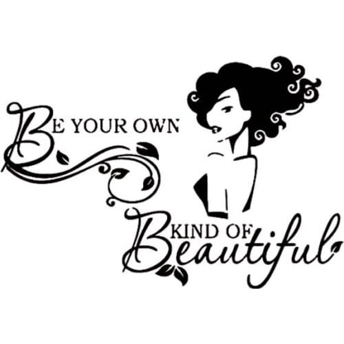 11.3*16.5CM Be Yourself Beautiful Girl Covering The Body Popular Style Black/Silver Vinyl Decal Car Sticker C20-0433