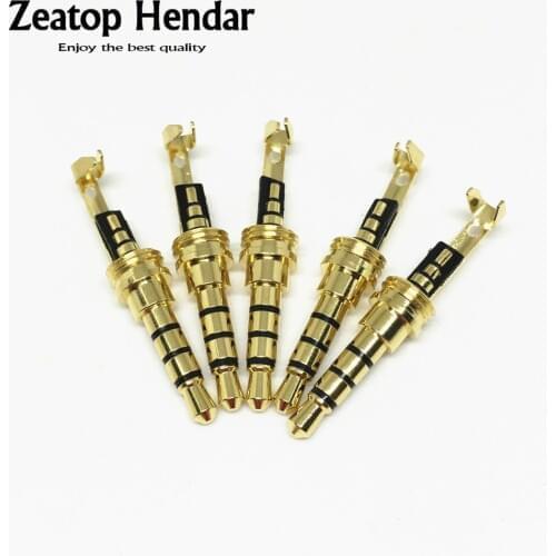 20Pcs Audio 3.5 Plug 3.5mm 3 / 4 Pole Jack with Clip Stereo Gold Plated Connector for DIY Headset Dual Track Headphone