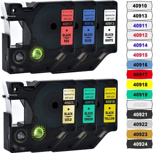 5Packs 40910 40913 Black on White label tape Compatible Dymo D1 9mm label maker tape FOR DYMO label printer LM160 LM280 DYMO PNP
