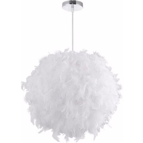 5W White Feather Feather Pendant Light Droplight Lamp E27 LED Light Bedroom Home Decor