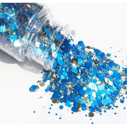 50g/bag Matte Mixed Nail Art Sequins Manicure Dazzling Pink Powder Chunky Glitter Multicolored Hexagon/Round Dot Glitter Tr#016