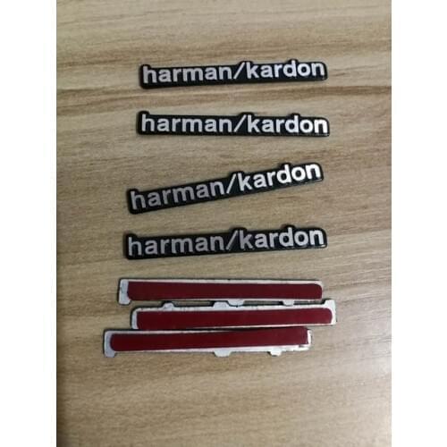 6pcs/lot harman/kardon Hi-Fi Speaker audio Speaker 3D Aluminum Badge Emblem stereo sticker 43x5mm