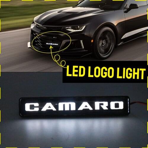 Car Badge Emblem DRL Day Running Light Front Hood Grill Grille Bonnet Led Logo Light Lamp For Camaro Convertible