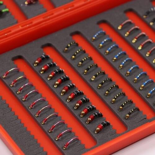 Bimoo 120pcs Combination Beadhead Nymph Fly Trout Fishing Flies John Wood is Two Cent Caddis Bluegill Crappie Makerel Fish Bait