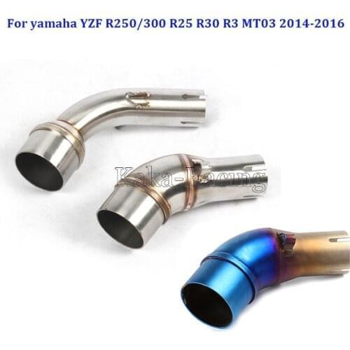 For YAMAHA YZF R3 R30 R25 2013-2016 Motorbike Modified Scooter Muffler Motorcycle Middle Exhaust Mid link pipe For MT-03 MT03