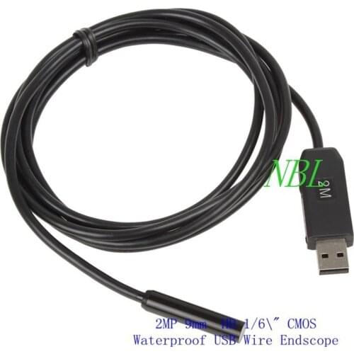 2M HD USB Endoscope 1/6 VGA CMOS 2MP 9mm Lens 1600x1200P 6 LEDs Waterproof Wire Borescope Camera Support Video Record