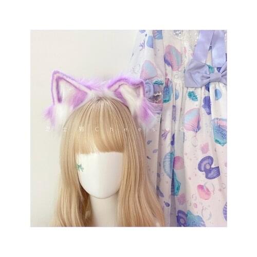 Simulation beast ear cat ear fold ear tabby cat photo props Joker kc headgear headgear headband