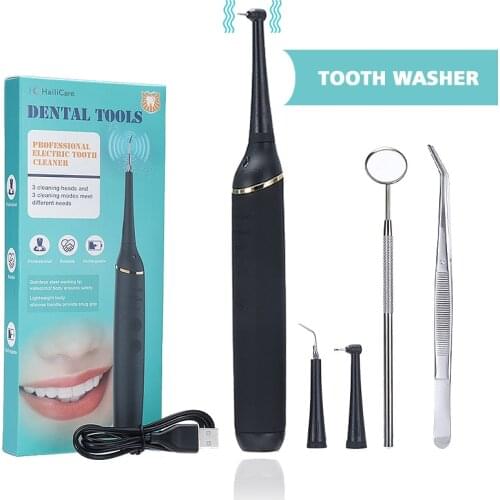 Oral Irrigator Electric Sonic Tooth Stains Cleaner Remover Teeth Tartar Calculus Plaque Removal Water Flosser Waterproof