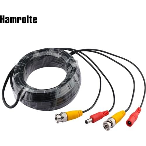 Hamrolte BNC Cable 50m/40m/30m/20m/10m/5m CCTV Power Video BNC+DC Plug Cable For AHD /TVI /Analog CCTV Camera Surveillant System