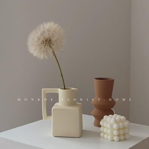 Ceramic Nordic Vase Plant Jar Modern Dry Flower Minimalist Decor Vase Set Planter Pot Aesthetic Floreros Home Decoration BI50VS