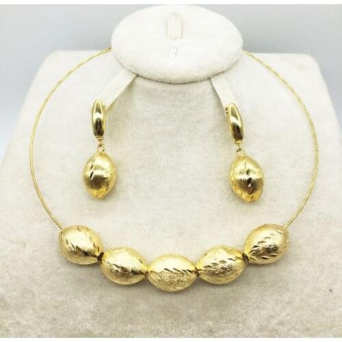HOT Fashion jewelry set Nigeria Dubai gold-color African bead jewelry wedding jewelry set african beads jewelry sets