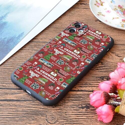 For iPhone Christmas Vacation Collage Print Soft Matt Apple iPhone Case