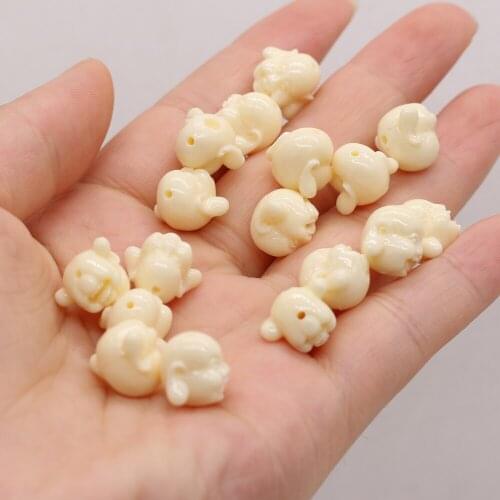 2021 New Natural Coral White Buddha Shape Through-hole Beads Carved Making Fashion DIY Necklace Bracelet Accessories Gift10Pcs