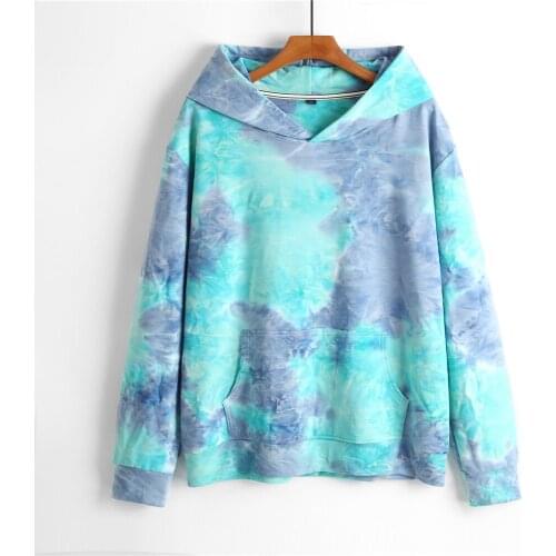 New Arrival Stock Skateboard Clothes Unisex Casual Loose Fit Full Cotton Tie Dyed Hoodie With Self Fabric Cuff And Bottom ZT337