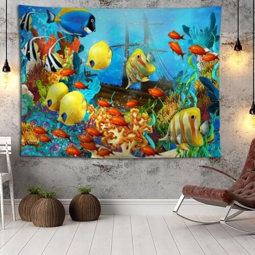 Custom Underwater world Hanging Tapestry Home Party Decoration Tapestries Photo Background Cloth Table Cloth Wall Tapes