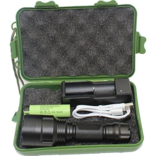 Portable LED Flashlight L2 XM-L2 LED 1200 lumen hunting bike light aluminum torch 18650 battery USB charger gift box