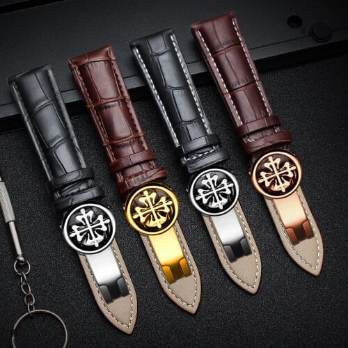 Shengmeirui watch band FOR PP super complex function chronometer CALATRAVA mens watch band 19 20 21 22mm leather bracelet