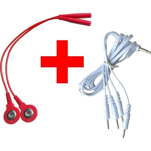 4 In 1 Combination Replacement Electrode Lead Wire Connecting Cable For Tens Digital Therapy Massager Electrode Glove Socks