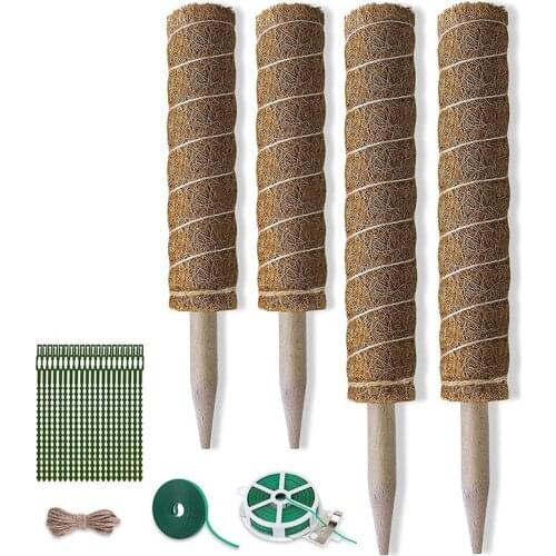 Moss Pole , Monstera Coir Totem Pole 4 Pack, 30cm and 40cm Moss Poles for Climbing Plants, Moss Sticks for Indoor Plant