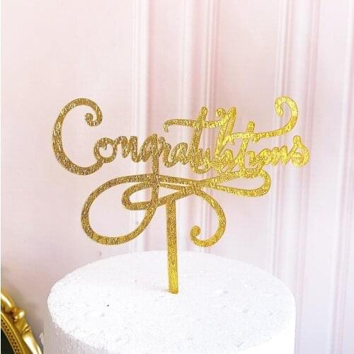 New Class of Graduation Acrylic Cake Toppers Golden Congratulation Cake Toppers Celebrate Student Graduation Party Cake Supplies