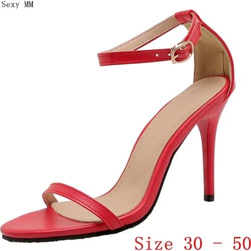 Summer Pumps Women Peep Toe High Heels Gladiator Sandals Woman High Heel Shoes Small Plus Size 30 31 32 33 - 45 46 47 48 49 50