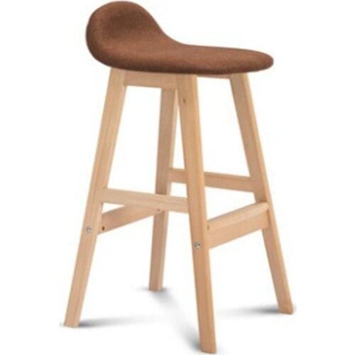 Solid Wood Nordic American Bar Chair High Bar Stool Home Cafe Creative Modern Simple Backrest Bar Chair