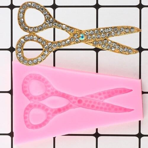 Scissors Shape Jewelry Silicone Molds DIY Party Fondant Cake Decorating Tools Chocolate Gumpaste Moulds Candy Polymer Clay Mold