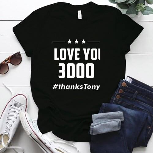 I LOVE YOU 3000 Letter Printing Music T Shirt for Women Harajuku Plus Size S-5xl Tops Casual IronMan Classic Lines Woman Tshirts