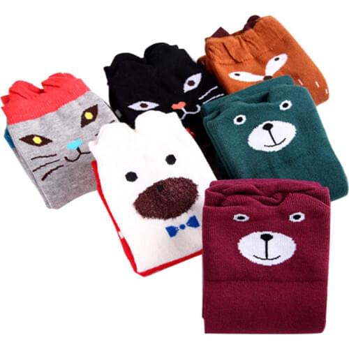 Cute Cartoon Children Sock Print Animal Cotton Baby Kid Sock Knee High Long Fox Socks For Toddler Girl Clothing Accessories