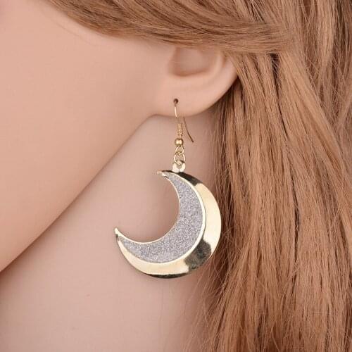 2020 Women Earrings Fashionl Long Jewelry Frosted Stud Earrings Crescent Big Party Wear Classic Earrings For Women