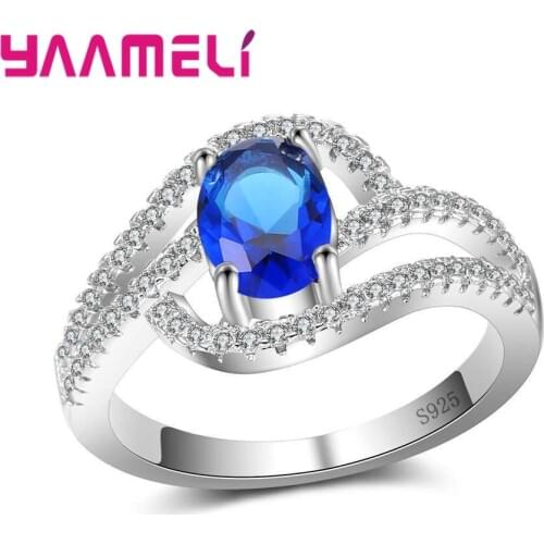 New Brand Sparkling 925 Sterling Silver Rings For Fashion Women Best Quality Women Summer Rings Zircon Jewelry