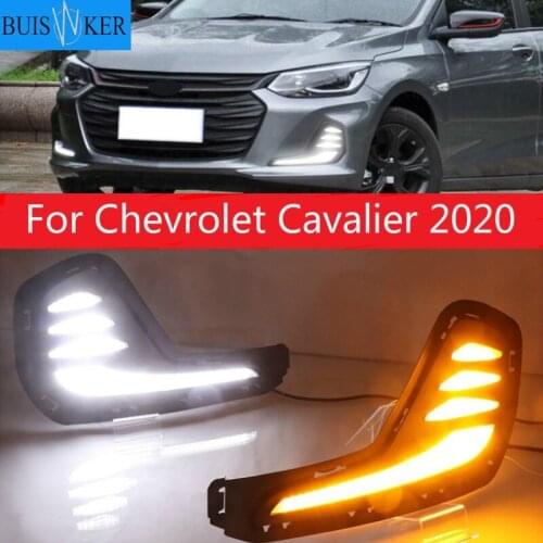 1 Set For Chevrolet Cavalier 2020 Daytime Running Lights Turn Signal Fog Lamp Cover 12V ABS LED DRL Car Styling