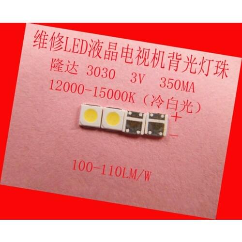 100piece/lot FOR Maintenance Pioneer Sanyo led LCD TV backlight Article lamp SMD LEDs 3030 3V Cold white light emitting diode