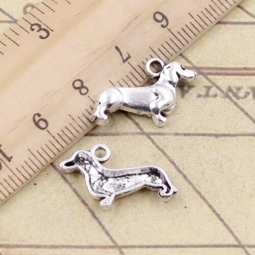 20pcs Charms Dog Dachshund 20x15mm Tibetan Bronze Silver Color Pendants Antique Jewelry Making DIY Handmade Craft