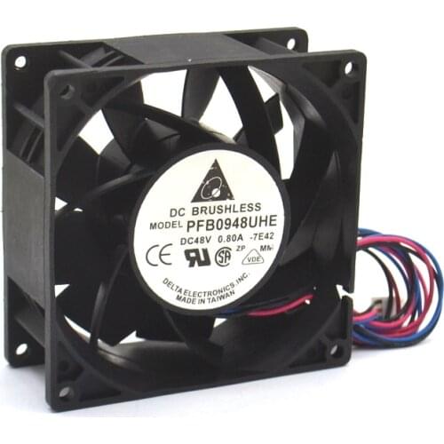 90*90*38mm 3-wire PFB0948UHE 9038 90mm 48V 0.8A wire wind inverter cooling fan for delta
