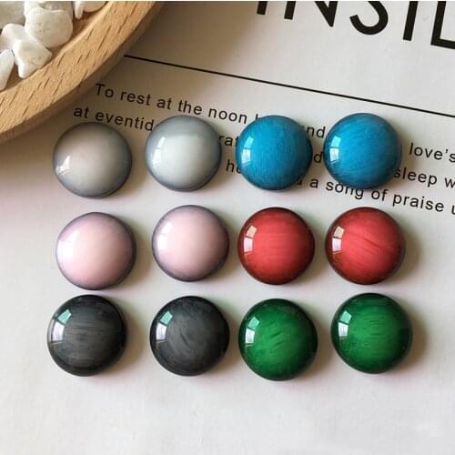 5pcs 15.5mm Cat Eye Resin Gem Beads Diy Jewelry Charms Glass Cabochon Bead Findings Stud Earring Boncuk Bijoux Accessories F339