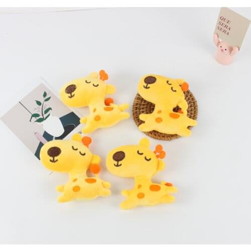 5PCS/Lot 10CM Cartoon Plush Doll Deer Patches Applique Crafts For Girl Garment Accessories And Bag Decoration