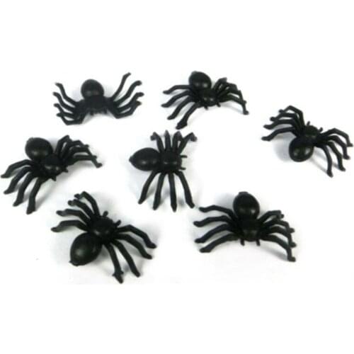 50pcs Horror Black Spider Simulation Toy Haunted House Spider Bar Party Decoration Supplies Halloween Decorations for Home