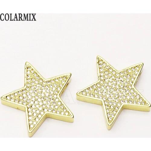 8 Pcs Star Charms Jewelry accessories necklace pendants Charms jewelry for women accessories zircon pendants beads 8202