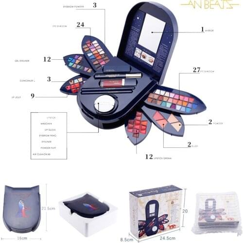 ANBEATS All In One Makeup Kit Professional Cosmetics Kit Make Up Sets Matte Glitter Eye Shadow Palette Powder Lipstick Eyliner