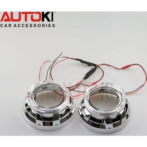 Free Shipping Autoki 3.0 inches High Temp Resistance Shroud+ LED Angel Eyes For Q5 projectore Lens Car Headlight