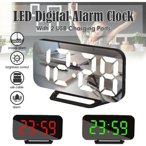 Digital Alarm Clock Led Screen Alarm Clocks For Kids Bedroom Temperature Snooze Function Desk Table Clock Home Decor Led Clock