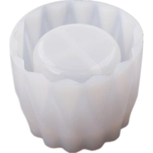 Storage Tank Mirror Epoxy Resin Mold Makeup Brush Pen Holder Vase Silicone Mould AXYD