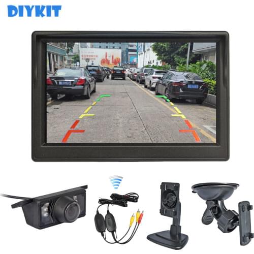DIYKIT Wireless 5" Rear View Monitor Car Monitor Car Van Truck Parking IR Night Vision Reversing Camera Security System
