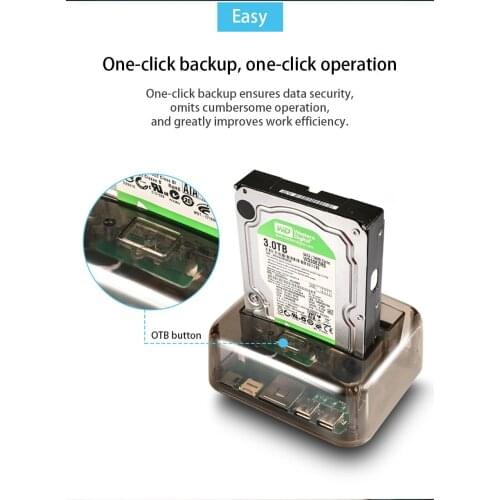 2.5 inch 3.5 Sata/Ide Hdd Case 2-Dock Dual Bay Hard Drive Docking Station 3.0 E-Sata Card Reader Hub Usb Enclosure Hdd Enclosure