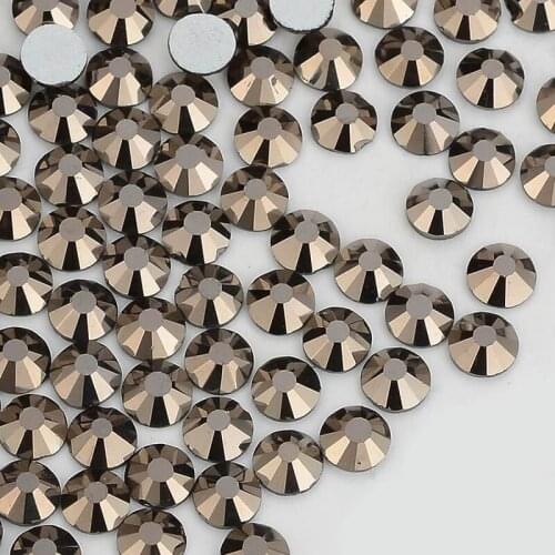 Hematite Crystal Silver Back FlatBack Glass Rhinestones Non-HotFix for Nail Art Decorations Flat Back Rhinestones Crystal