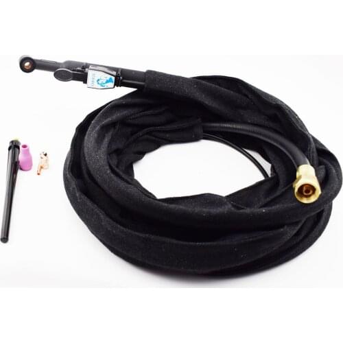 Flexible TIG Welder Torch WP-9F 125Amps Gas/Power Incorporated 4M Welding Gun Cloth Hose Cover M16*1.5 -2Pins Female Socket