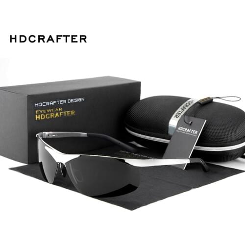 HDCRAFTER Brand Aluminum Polarized Sunglasses Men Sports Sun Glasses Driving Glasses Mirror Goggle Eyewear Male Accessories E806