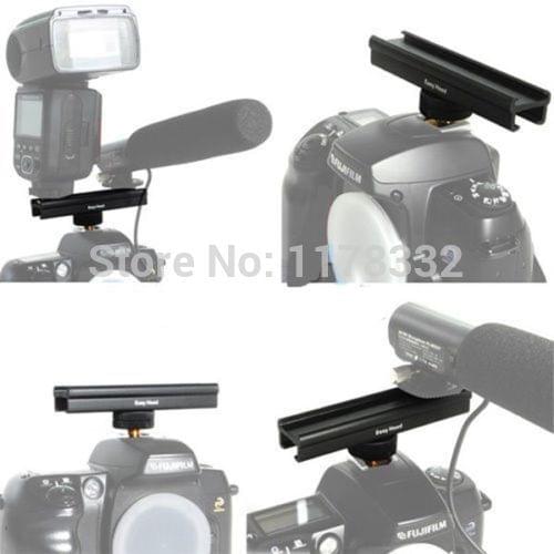 Cold Shoe Extension Adjustable 4" Rail Bar ESE-10 Easy Hood Microphone LED Light
